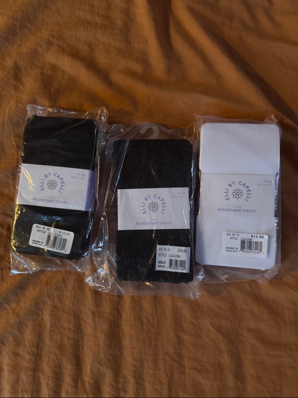 Tights (6) – Black, White, glitter red